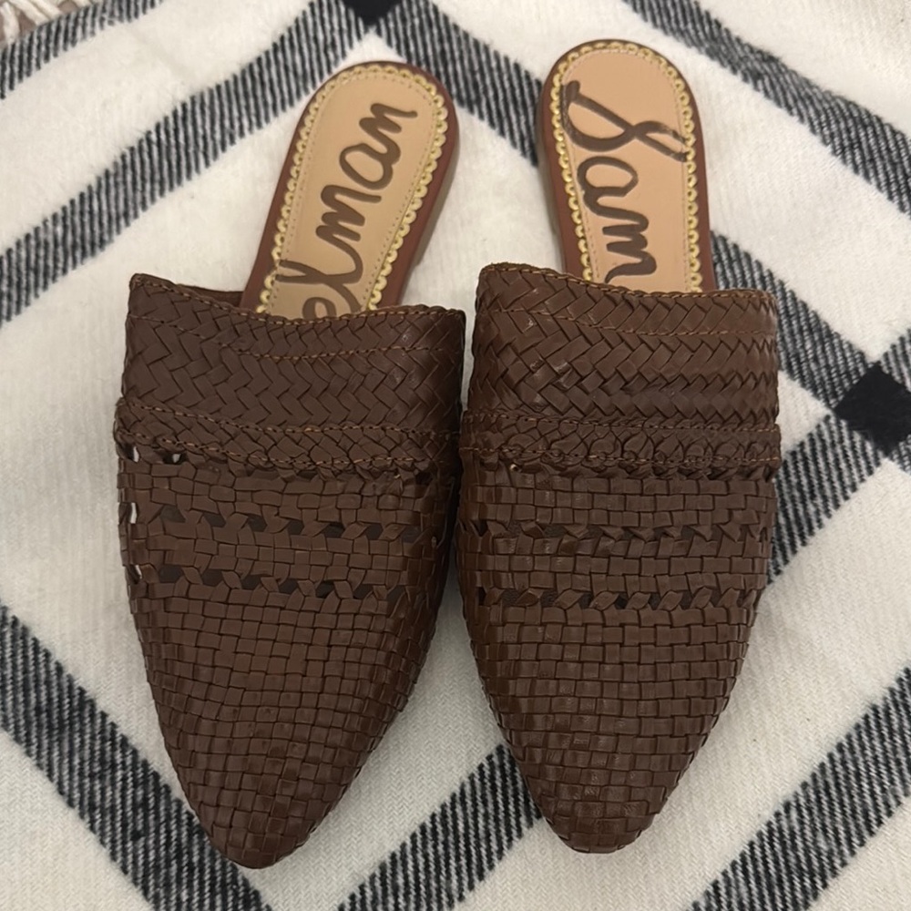 Sam Edelman Brown Woven Mules